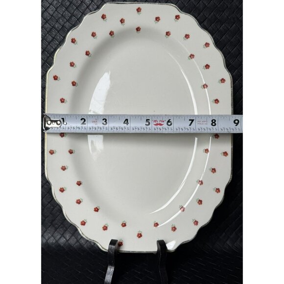 Vintage WS George Serving Platters White Blushing Rose Dalrymple Set Of 2 - Picture 8 of 13